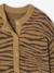 Gilet fille motif maille mousseuse chocolat+écru+marron+vert - vertbaudet enfant 