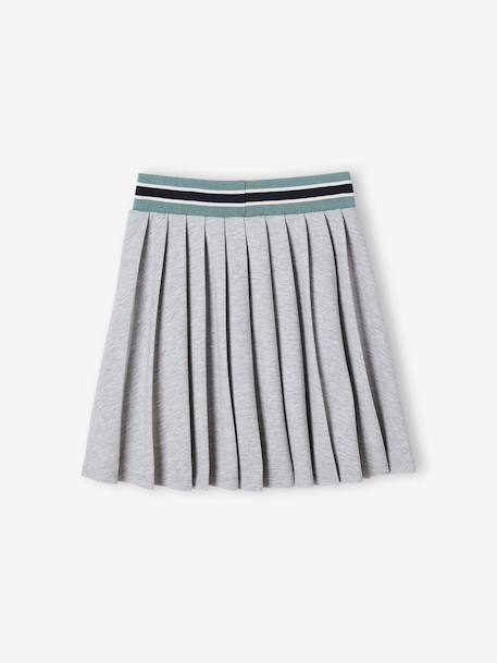 Fleece Pleated Skirt for Girls, JONEN marl grey - vertbaudet enfant 