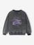 Sportswear Sweatshirt with Glittery Detail, for Girls anthracite - vertbaudet enfant 