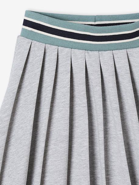 Fleece Pleated Skirt for Girls, JONEN marl grey - vertbaudet enfant 