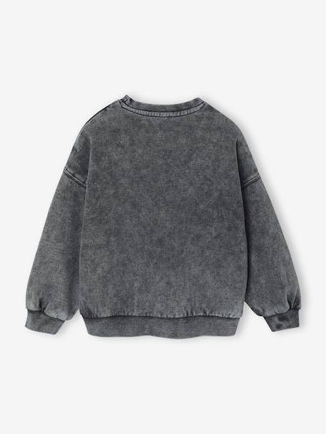 Sportswear Sweatshirt with Glittery Detail, for Girls anthracite - vertbaudet enfant 