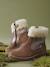 Boots enfant fille cuir fourrées et zippées camel - vertbaudet enfant 