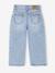 Embroidered Wide Leg Jeans with Fancy Motifs for Girls light blue - vertbaudet enfant 