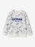 Tee-shirt garçon effet sweat imprimé blanc chiné+écru+lichen+noix de pécan - vertbaudet enfant 
