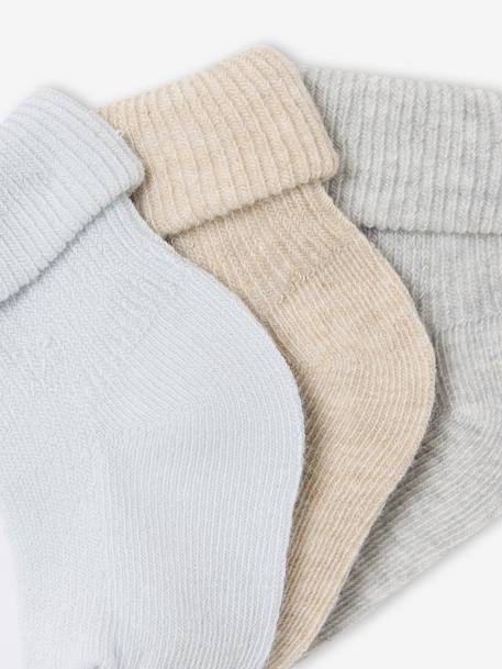 Pack of 3 pairs of plain baby socks marl grey - vertbaudet enfant 