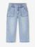 Embroidered Wide Leg Jeans with Fancy Motifs for Girls light blue - vertbaudet enfant 