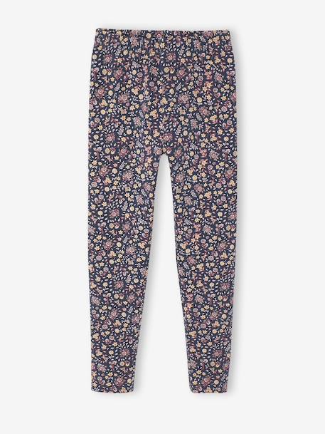 Printed Leggings for Girls almond green+aqua green+blue+ink blue+mauve+printed green+printed pink - vertbaudet enfant 