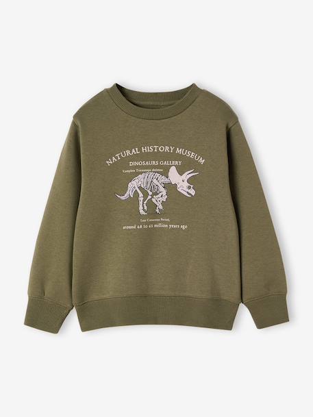 Sweat garçon col rond motif placé bleu nuit+kaki - vertbaudet enfant 