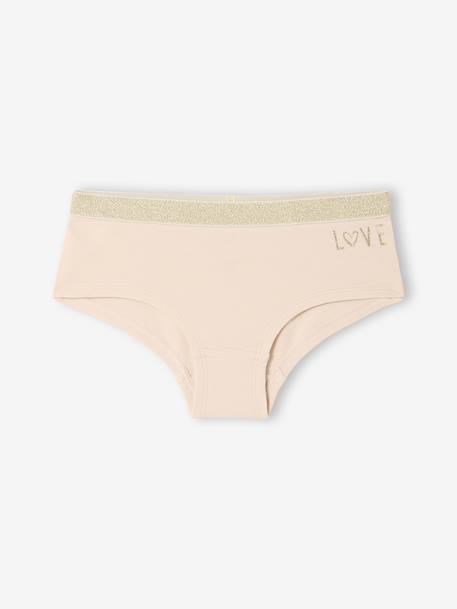 Pack of 5 Leopard & Love Shorties for Girls ecru - vertbaudet enfant 