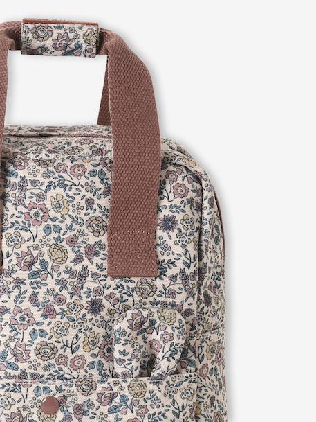 Girls' rucksack with flower print printed pink - vertbaudet enfant 