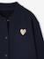 Varsity-Style Fleece Jacket for Girls marl grey+navy blue - vertbaudet enfant 