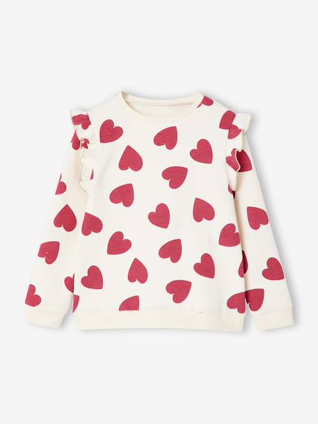 Sweat à volants fille détails fantaisie encre+vanille+vert de gris - vertbaudet enfant 