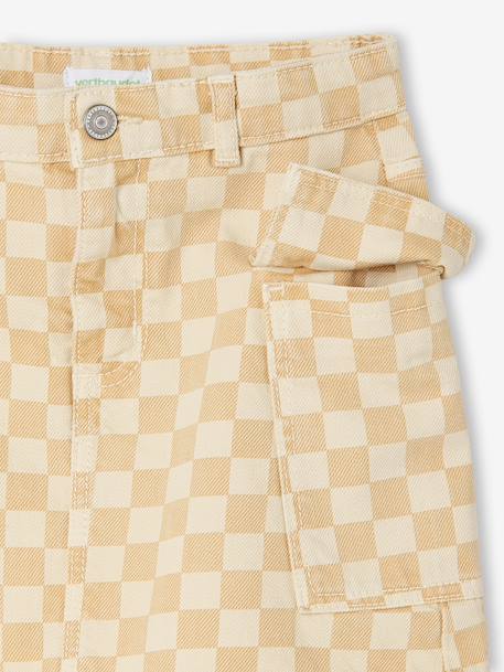 Chequered Skirt for Girls chequered yellow - vertbaudet enfant 