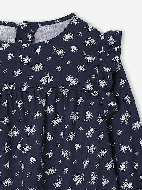 Printed Frilly Dress for Girls ecru+navy blue+sage green+vanilla - vertbaudet enfant 
