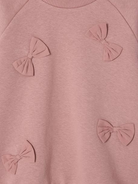 Sweatshirt with raised bow details for girls blush - vertbaudet enfant 