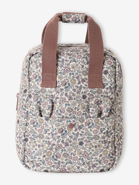 Girls' rucksack with flower print printed pink - vertbaudet enfant 