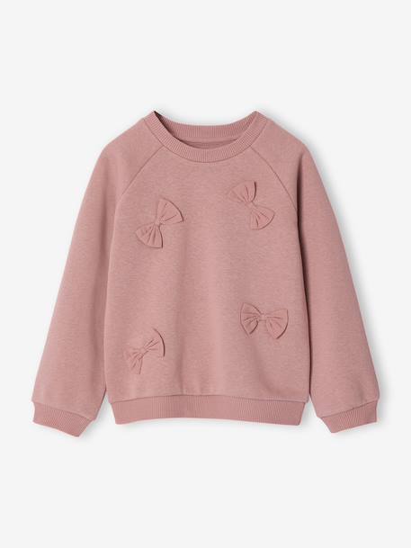 Sweatshirt with raised bow details for girls blush - vertbaudet enfant 