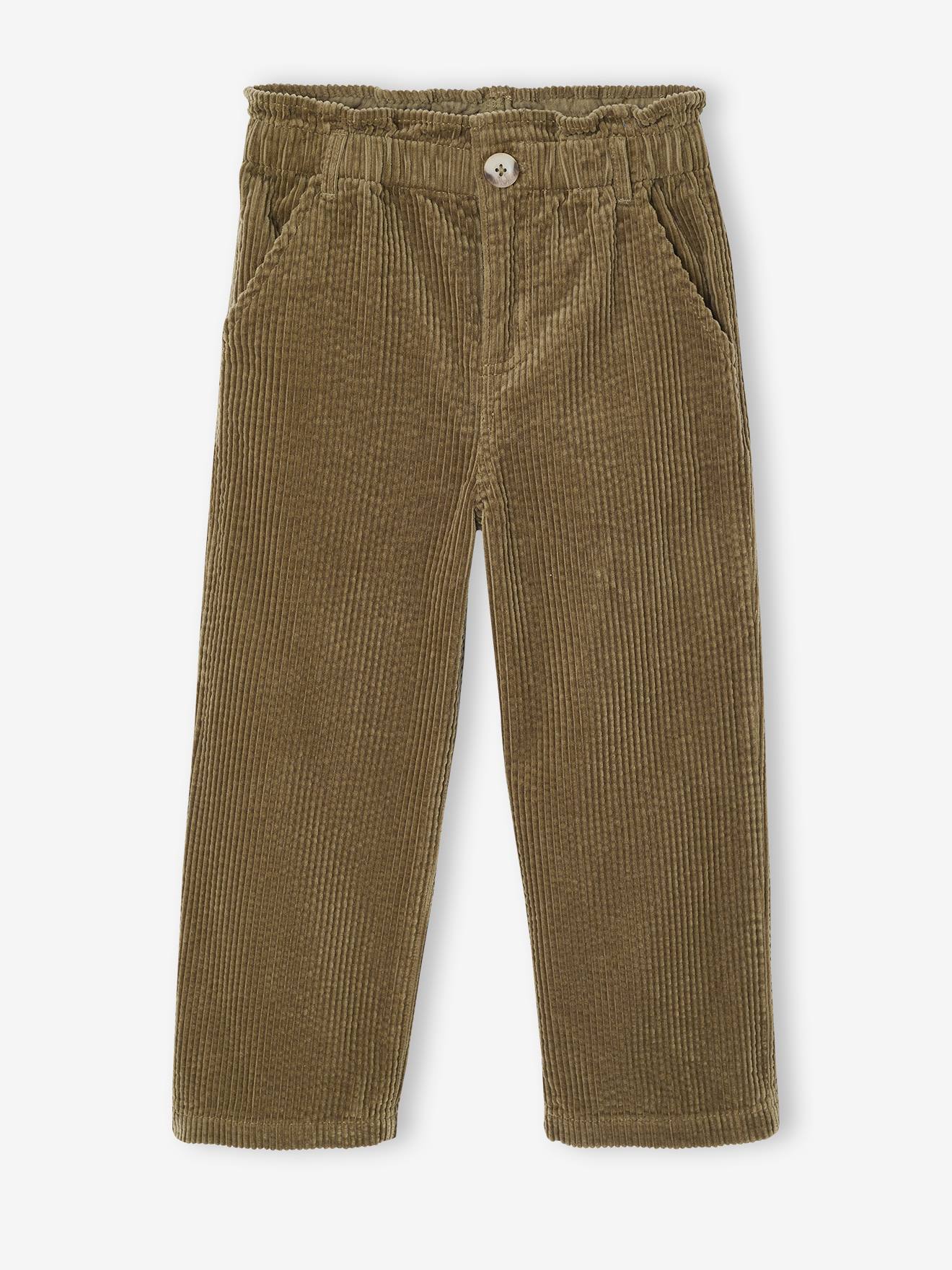 Pantalon Large Fille En Maille Piquée VERTBAUDET - Coupe Paperbag, Ceinture à Nouer, Poches Côtés