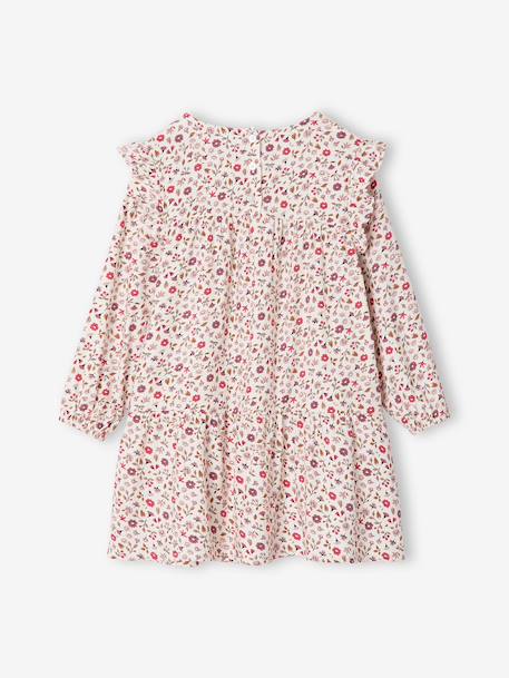 Printed Frilly Dress for Girls ecru+navy blue+sage green+vanilla - vertbaudet enfant 