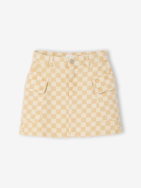 Chequered Skirt for Girls chequered yellow - vertbaudet enfant 