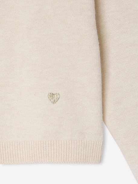 Gilet fille maille fine BASICS anthracite+beige chiné+bleu grisé+bois de rose+jaune+marine+vanille+vert émeraude - vertbaudet enfant 