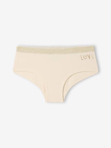 Pack of 5 Leopard & Love Shorties for Girls ecru - vertbaudet enfant 