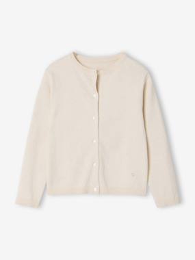Fille-Pull, gilet, sweat-Gilet-Gilet fille maille fine BASICS