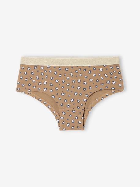Pack of 5 Leopard & Love Shorties for Girls ecru - vertbaudet enfant 