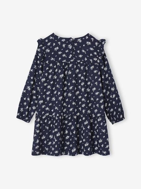 Printed Frilly Dress for Girls ecru+navy blue+sage green+vanilla - vertbaudet enfant 
