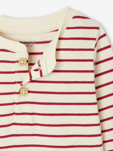 Pack of 3 Basics Tops in Organic Cotton for Babies pecan nut+red - vertbaudet enfant 