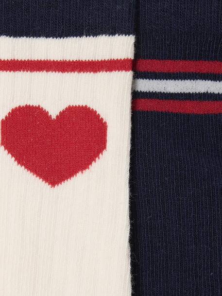 Lot de 2 paires de chaussettes hautes fille écru - vertbaudet enfant 