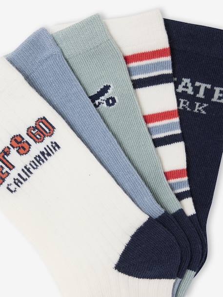 Pack of 5 pairs of 'Skate' socks for boys ecru - vertbaudet enfant 