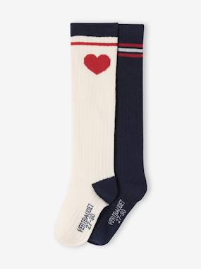 Girls-Underwear-Socks-Pack of 2 Pairs of Knee-High Socks for Girls