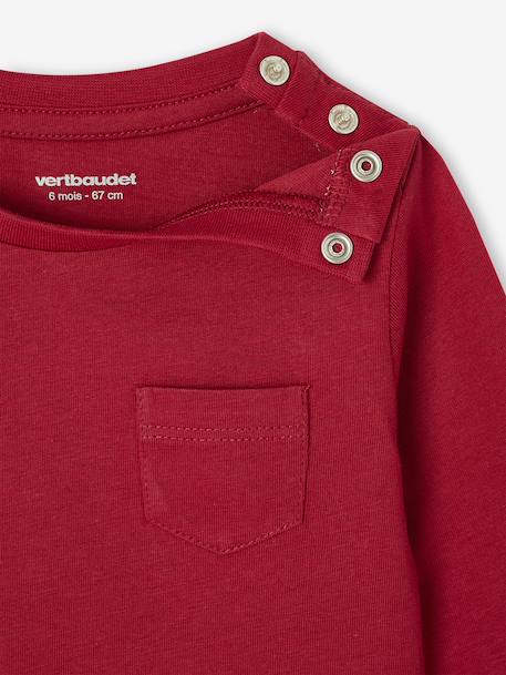 Pack of 3 Basics Tops in Organic Cotton for Babies pecan nut+red - vertbaudet enfant 