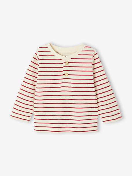 Pack of 3 Basics Tops in Organic Cotton for Babies pecan nut+red - vertbaudet enfant 