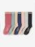 Lot de 7 paires de mi-chaussettes fille lurex bleu+framboise+rose poudré - vertbaudet enfant 