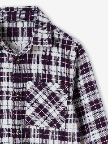 Chequered Flannel Shirt for Boys chequered blue - vertbaudet enfant 