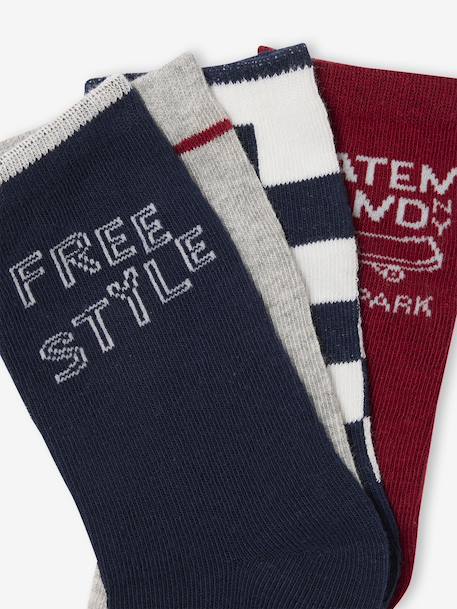 Pack of 4 Pairs of 'Skate' Socks for Boys navy blue - vertbaudet enfant 