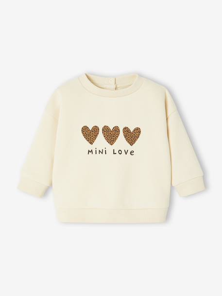 Sweat-shirt bébé fille message imprimé rose poudré+vanille - vertbaudet enfant 