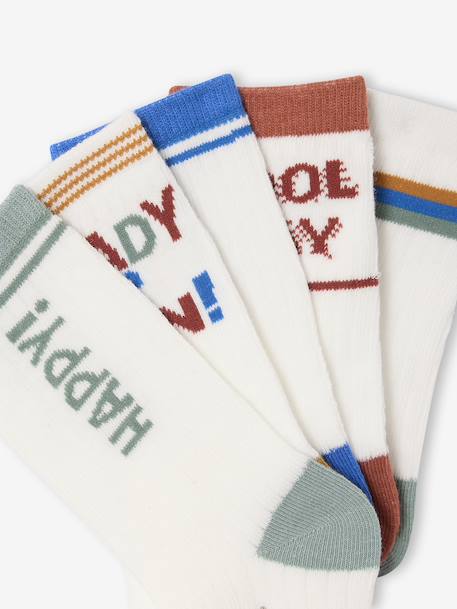 Lot de 5 paires de chaussettes « Cool » garçon écru - vertbaudet enfant 