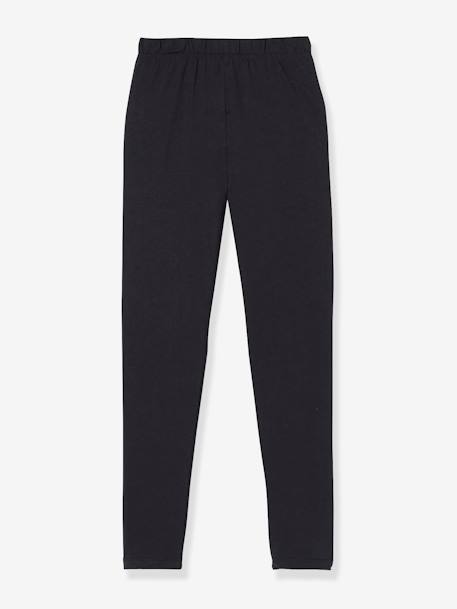 Lot de 2 leggings fille Basics anthracite+écru+gris chiné+noir+lot gris anthracite + bleu mar - vertbaudet enfant 