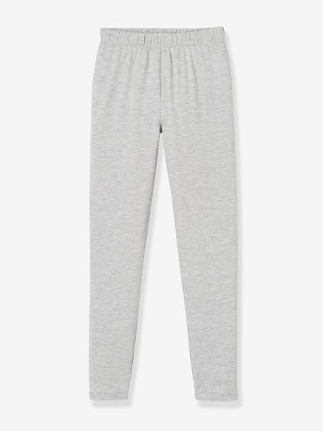 Lot de 2 leggings fille Basics anthracite+écru+gris chiné+noir+lot gris anthracite + bleu mar - vertbaudet enfant 
