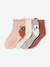 Pack of 4 girls' ankle socks with animal pattern old rose - vertbaudet enfant 