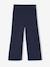 Girls' wide leggings lined with fleece knit emerald green+navy blue - vertbaudet enfant 