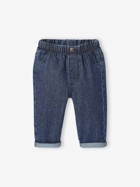 Basics denim jeans for babies with elasticated waist and pockets brut denim - vertbaudet enfant 