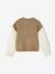 2-in-1 Jumper with Cotton Gauze Sleeves, for Girls camel - vertbaudet enfant 