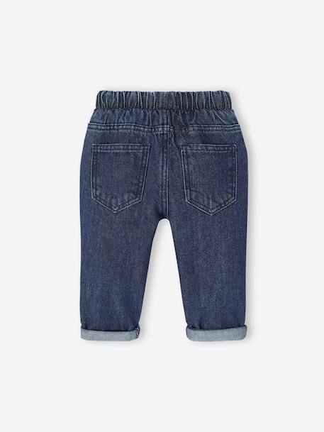 Basics denim jeans for babies with elasticated waist and pockets brut denim - vertbaudet enfant 