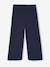 Girls' wide leggings lined with fleece knit emerald green+navy blue - vertbaudet enfant 