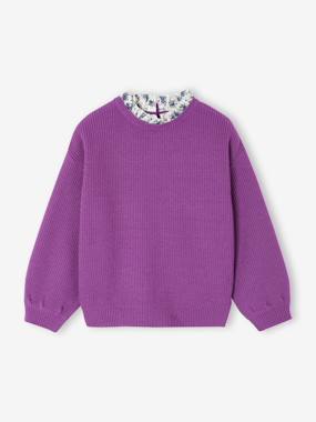 -Pull fille col fantaisie forme loose 