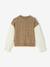 2-in-1 Jumper with Cotton Gauze Sleeves, for Girls camel - vertbaudet enfant 